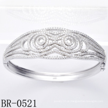 O micro da prata da forma pavimenta CZ que ajusta o bracelete Br-0521 da jóia)
